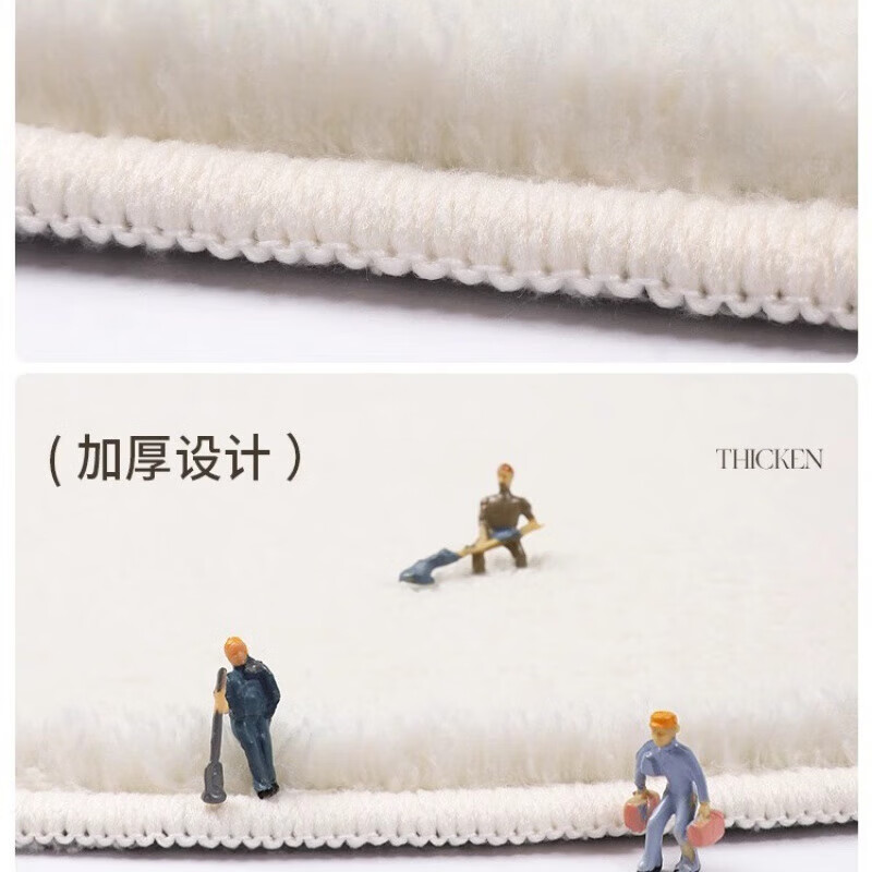 Round American cream style home living room carpet bedroom light luxury style irregular plush coffee table blanket Chashi Leila diameter 80 cm upgraded bottom imitation cashmere