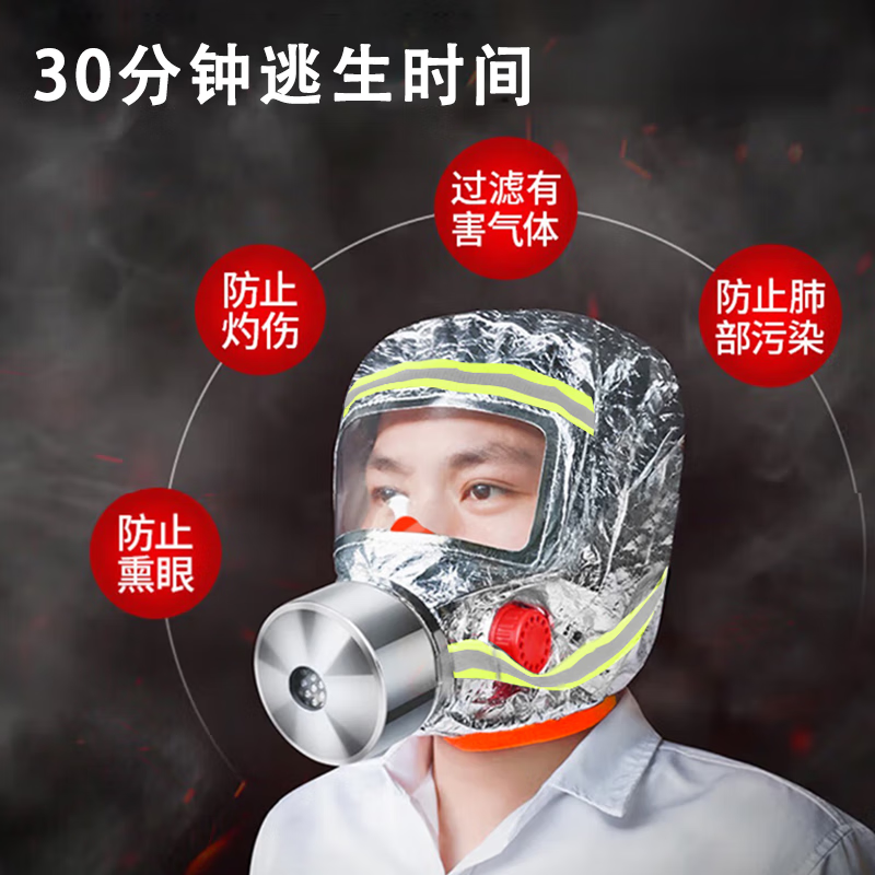 Xinghuaan anti-virus and anti-smoke mask adult silicone luminous fire protection national standard 3C escape mask filter self-rescue respirator