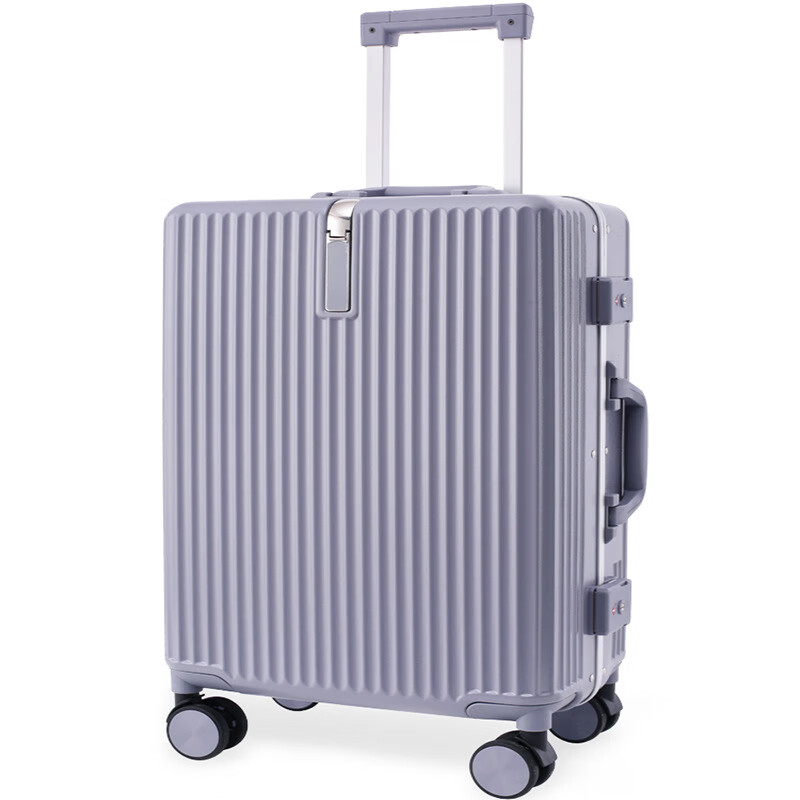 Luggage suitcase for women, high-looking aluminum frame, 20-inch suitcase, 28-inch trolley case, universal wheel, boarding password box, pure pc, black, 26-inch