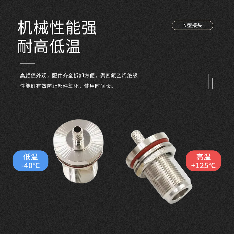 Jiudingxin N male connector RF coaxial feeder connector mounting type 50 ohm N-J--5 suitable for SYV50-5 wire N-type male straight head 1 piece N/J-50-5
