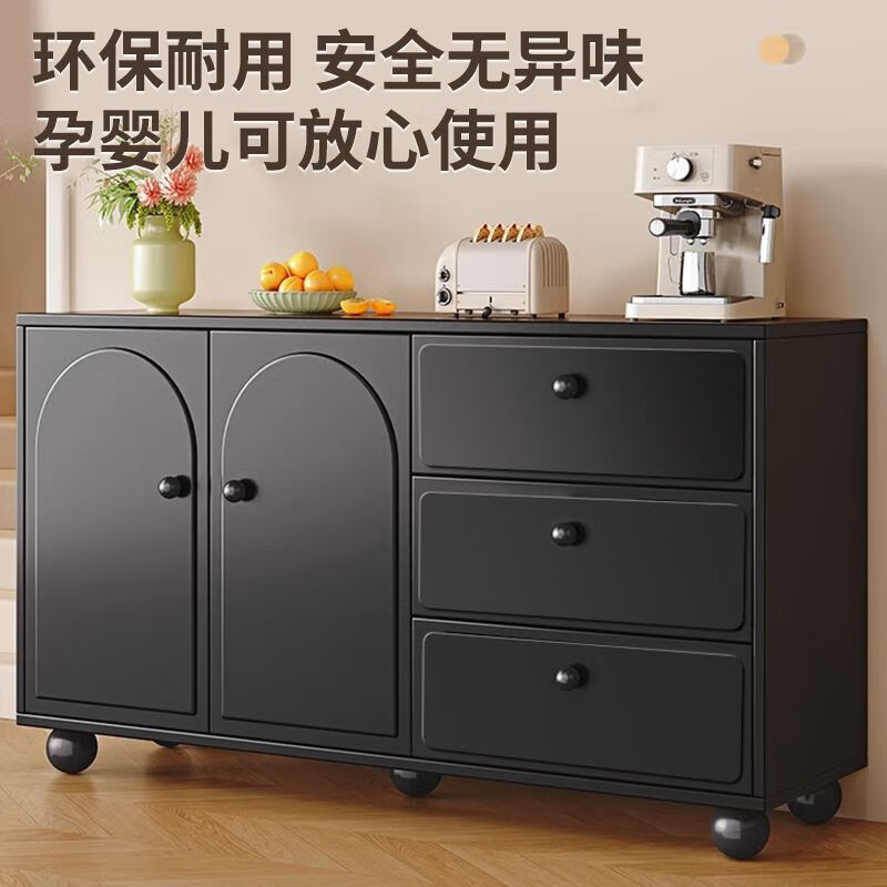 Other solid wood sideboards, light luxury, customizable Nordic style living room, wine cabinet, tea cabinet, multi-functional kitchen storage cabinet, cream white* thickened solid wood board* door-to-door delivery, double door 60CM* European style embossed door