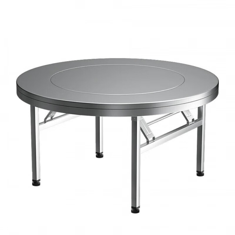 304 stainless steel round dining table folding table round built-in turntable dining table hotel home thickened large round table thickened 304 built-in full color pictures birds singing and flowers fragrant 1.46 meters built-in 1 meter turntable
