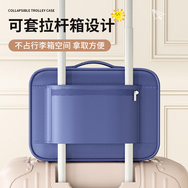 Yuanmeiju Shoe Box Travel Storage Bag Portable Organizing Box Dustproof Slippers Storage Box Car Special Shoe Storage Artifact Blue Suitable for Sizes 34-52 - Thickened Fabric