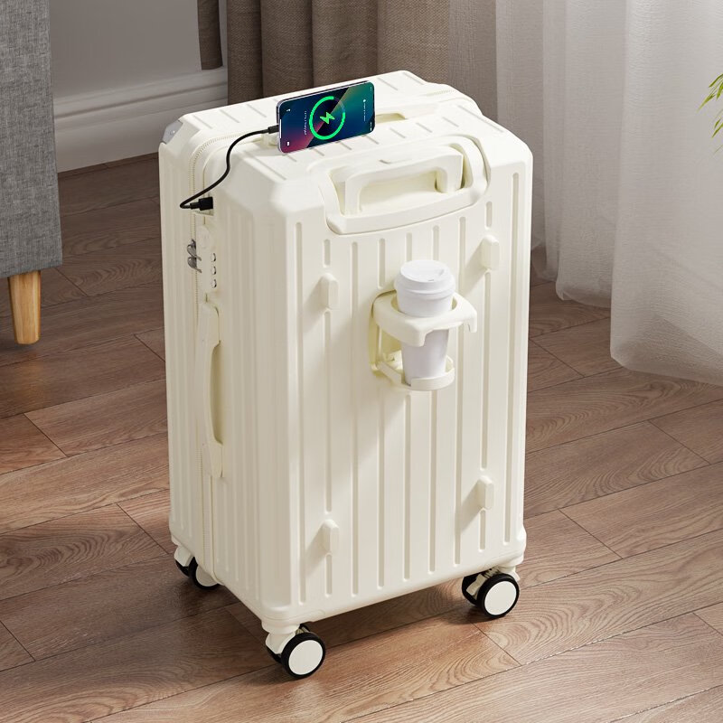 Kangaroo (KANGAROO) multifunctional suitcase men's large capacity 37-open trolley case, good-looking scratch-resistant password box, women's long-distance travel suitcase, noble black 37-open large capacity 26 inches, gold size