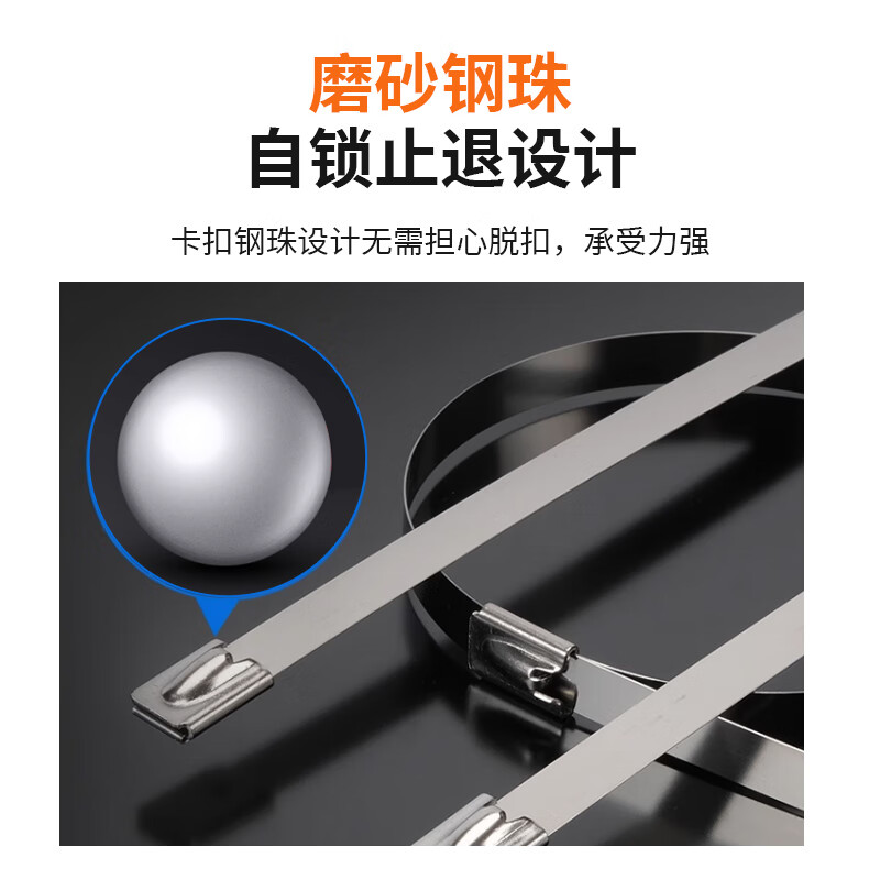 Deqi 304 stainless steel cable tie metal wire fixed cable 4.6*300mm 30 pieces/pack