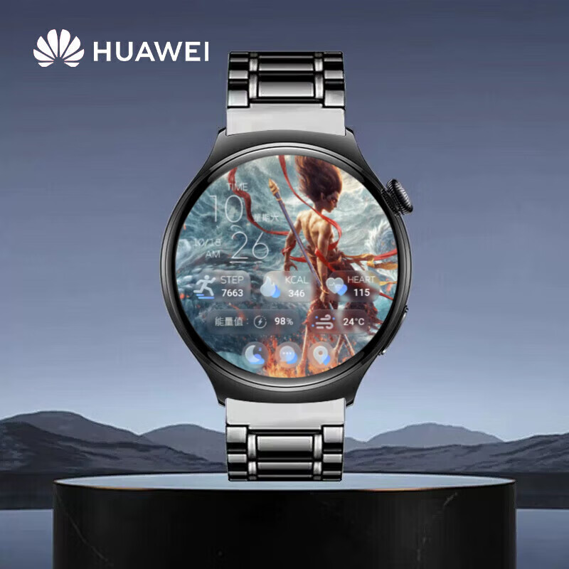 Huawei Valentine's Day gift Huawei watch4 original smart watch multi-functional blood glucose and blood oxygen detection sports independent call g3pro Bluetooth esim card call for men and women Watch4 Magic Moon Black + Extraordinary Master Titanium Watchband