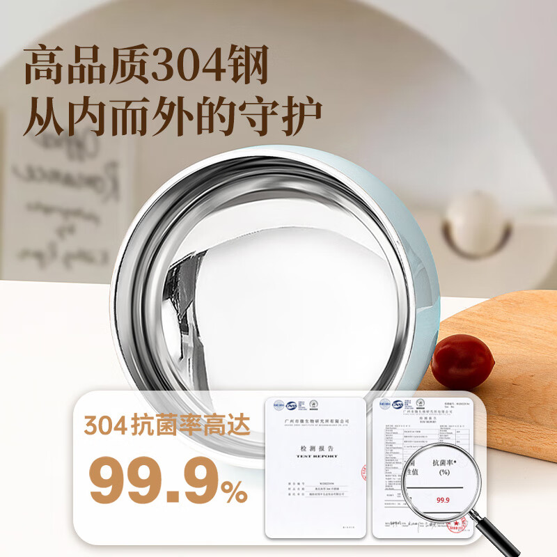 COOKSS food-grade stainless steel rice bowl, household children's adult food supplement soup bowl, double-layer insulation, anti-scalding and anti-fall bowl
