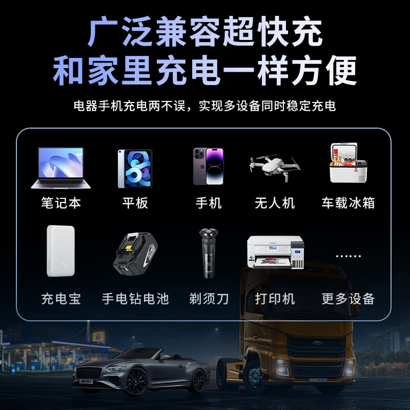 Zhunhang car charger inverter 12v24V to 220v high-power automobile and cargo fast charging cigarette lighter converter socket