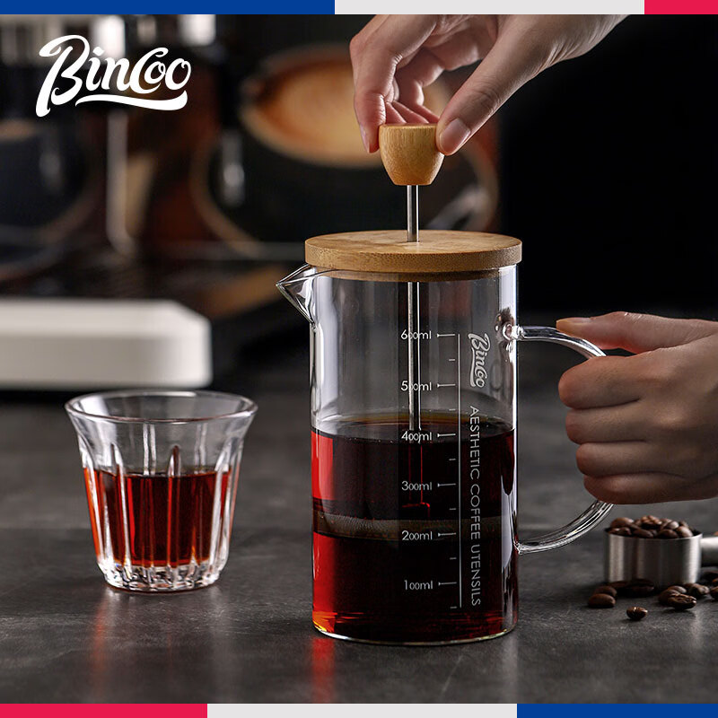 Bincoo coffee hand brewing pot household coffee filter set glass milk foaming coffee French press pot