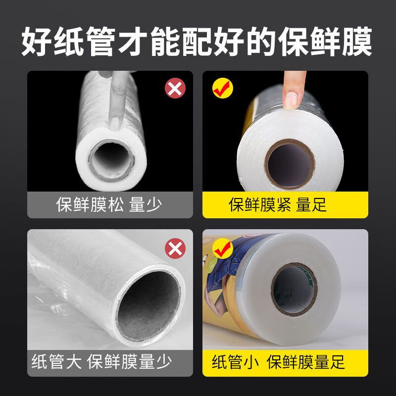 Hanshi Liujia cling film can be heated in a microwave oven, food-grade large rolls, fresh-keeping, transparent large rolls, high-temperature-resistant PE film, tearable, heatable (preservation/body shaping) 25CM/450g