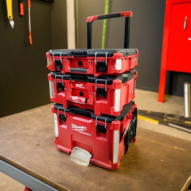 Milwaukee Milwaukee tool box industrial-grade multi-functional hardware household storage box imported box 48-22-8447 (new 2+1 drawer tool box pc material