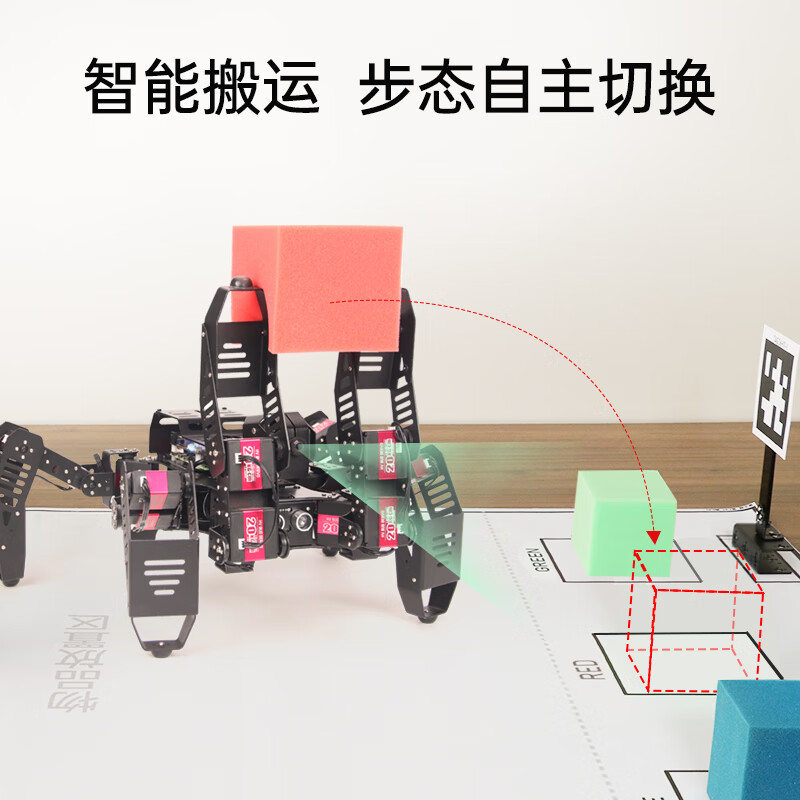 Yue Changsheng Raspberry Pi 4B six-legged spider bionic robot SpiderPi programmable OpenCV intelligent AI vision standard version/finished product finished Raspberry Pi 4B/4G
