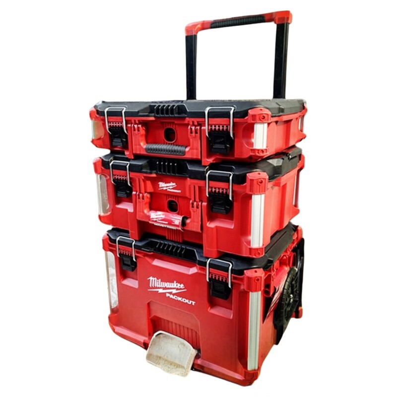 Milwaukee Milwaukee tool box industrial-grade multi-functional hardware household storage box imported box 48-22-8447 (new 2+1 drawer tool box pc material