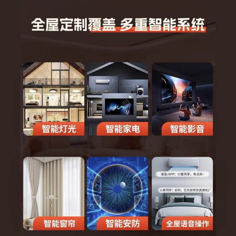 Xiaomi (MI) access to Xiaomi Mijia whole house smart home control system set voice lighting curtain living room design and customization four bedrooms and one living room whole house smart luxury package l5 years quality contact customer service to get the design plan for free