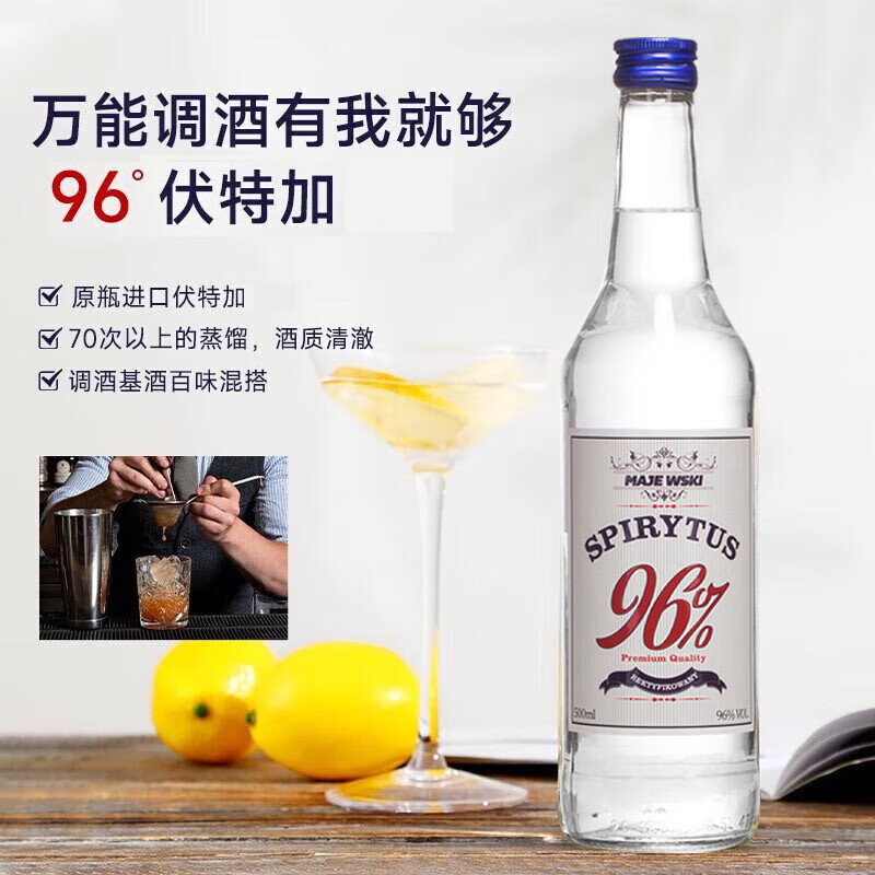 Spirytus vodka, original bottle imported from Georgia, Spirytus 96% vodka for bartending, bartending base liquor 96%, Spirytus vodka 500mL, free bullet cup