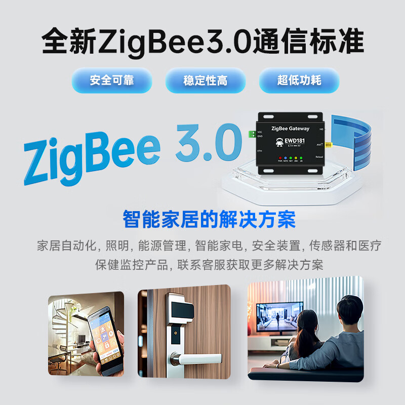 ZigBee3.0 to Ethernet ModBus gateway ad hoc network wireless communication IoT control web page configuration EWD181-Z20 (ETH) gateway
