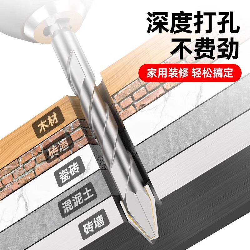 HUHAO super-hard ceramic tilt-head eccentric drill bit for all-ceramic tiles alloy triangular drilling rotor 6+6+8+8mm