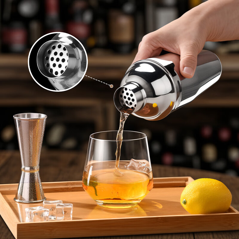 CLITON304 stainless steel cocktail mixer, milk tea shop hand-made lemon artifact cocktail hand-shake shaker cup and pot 16-piece set