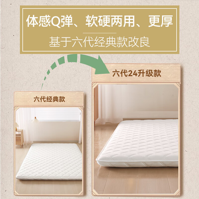 Visibility Japanese-style foldable tatami mattress three-fold tatami soft cushion student dormitory floor mat mattress sleeping mat Japanese-style sixth generation 24 upgraded mattress + storage bag 180x200cm