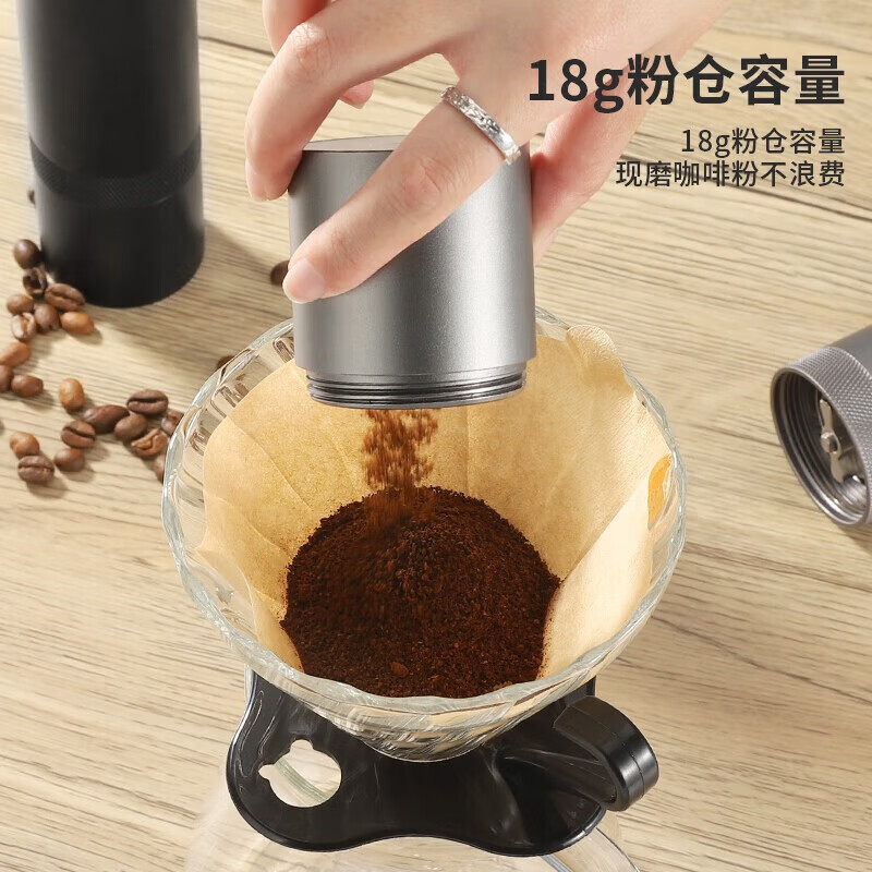 Mongdio hand grinder coffee grinder artifact manual hand grinder coffee machine shadow black steel core grinder 5 angle steel core