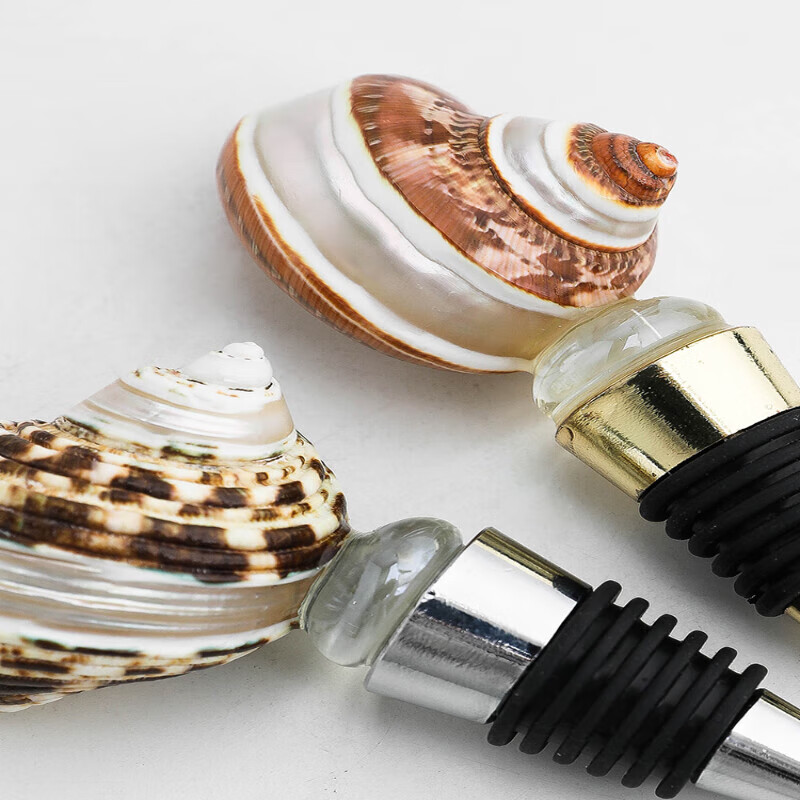 Erxu French home creative conch champagne red wine bottle stopper natural shell wine sealed bottle cap companion gift conch bottle stopper-green A gold
