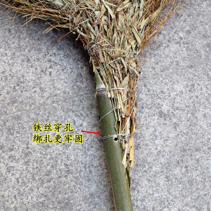 Large broom pure handmade large bamboo broom outdoor large golden branch large broom factory yard sweeping snow large bamboo broom sanitation sweep iron wire reinforced leafless bamboo broom