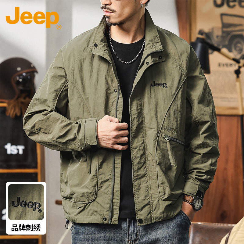 JEEP Jeep Jacket Men's Autumn and Winter Jacket Men's Jacket Casual Assault Work Clothes Men's Military Green XL