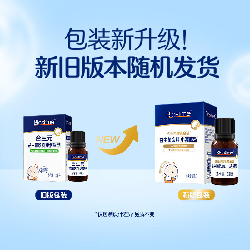BIOSTIME probiotic drops for infants and young children, hypoallergenic, caring for digestion and enhancing immunity for newborn babies, available for 0 years old, cycle consolidation, probiotic drops 8ml*2 bottles