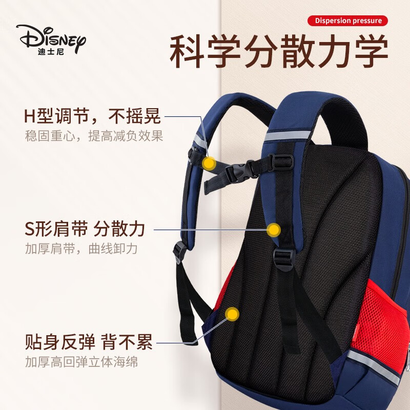 Disney schoolbags for elementary school students, lightweight children's schoolbags for grades 1-3, burden-reducing schoolbags, large-capacity boys' schoolbags, water-repellent Black Panther