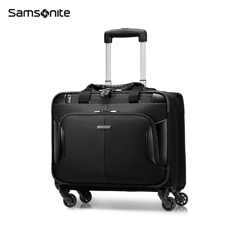 Samsonite Business Captain's Carry-on Case Business Travel Luggage Front Opening Soft Box Convenient Trolley Case BP0 15.6 inches Black