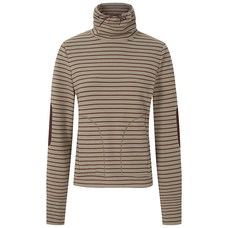 FIRSTSTATION FS Fashion High Collar Striped Slim Long Sleeve Bottoming Shirt Women's 25 Winter New Style 5521A Green M