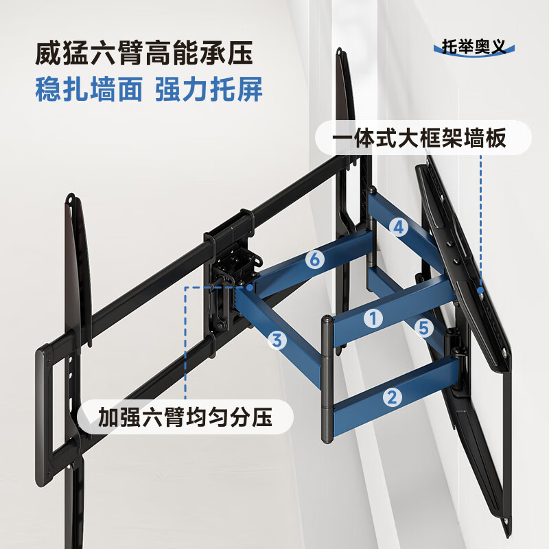 Brateck (60-110) Northern Arc TV Stand 65 Rotating Telescopic Stand 70 TV Mount TV Bracket 75 Flat Screen TV Wall Mount 85 Hisense/Xiaomi X85 Sky Black