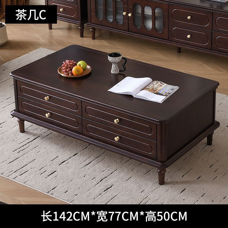 Gaochu American coffee table solid wood TV cabinet set living room double door wine cabinet single door wine cabinet wardrobe drawer cabinet dining table sideboard