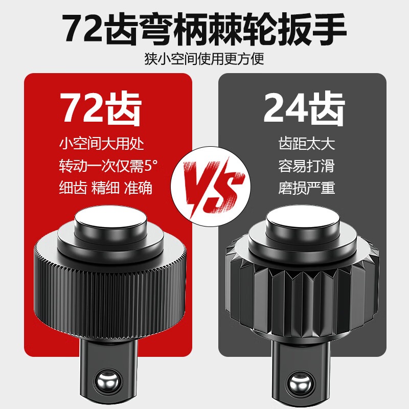 DELIXI ELECTRIC ratchet socket wrench quick wrench two-way automatic labor-saving 72 tooth curved handle auto repair 1/2 Dafei 25-piece set