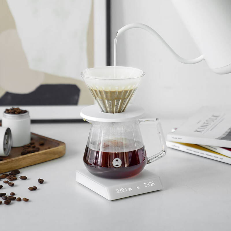 Taimo Black Mirror NANO Italian Coffee Electronic Scale Mini Portable Italian Coffee Scale High-Precision Hand-brewed Coffee Scale NANO Coffee Electronic Scale-White