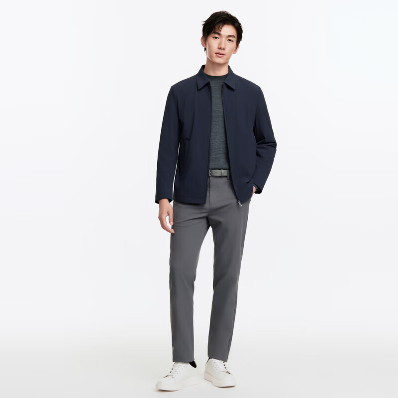 Jiumuwang Men's Jacket Men's Shopping Mall Autumn and Winter Business Lapel Windbreaker Classic Executive Jacket Coat for Men