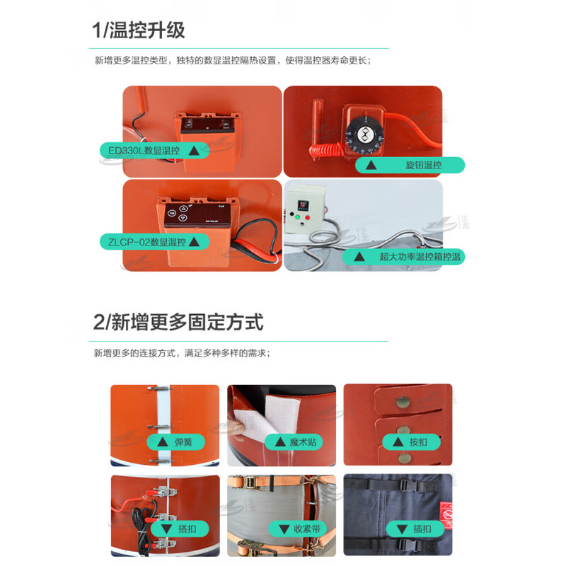 Zhenglong 200L oil drum silicone rubber electric blanket tank iron drum heating belt liquefied gas bottle heater heating jacket square ton barrel heating blanket customization