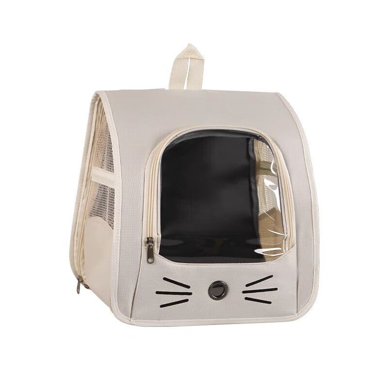 Zhizhou Cat Bag Outdoor Portable Bag Backpack Large 20 catties Pet Cat Bag Space Capsule Dog Car Air Case Beige Breathable and Not Stuffy + Side Storage Universal for Cats and Dogs up to 15 catties Can be carried on both shoulders/hand-held