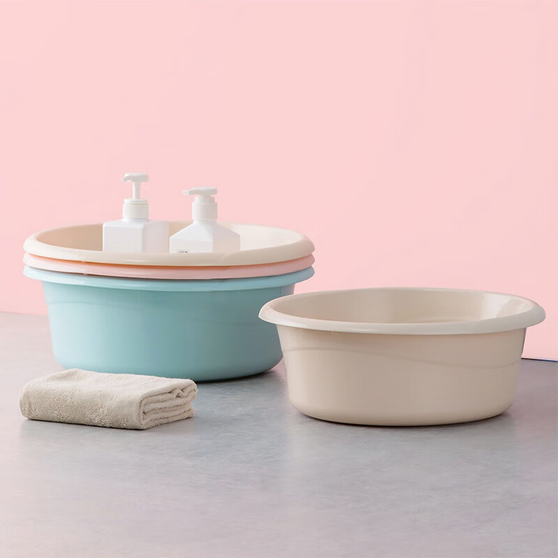 Camellia Plastic Basin Large Washbasin Student Dormitory Washing Clothes Feet Baby Foot Bath Basin 42cm