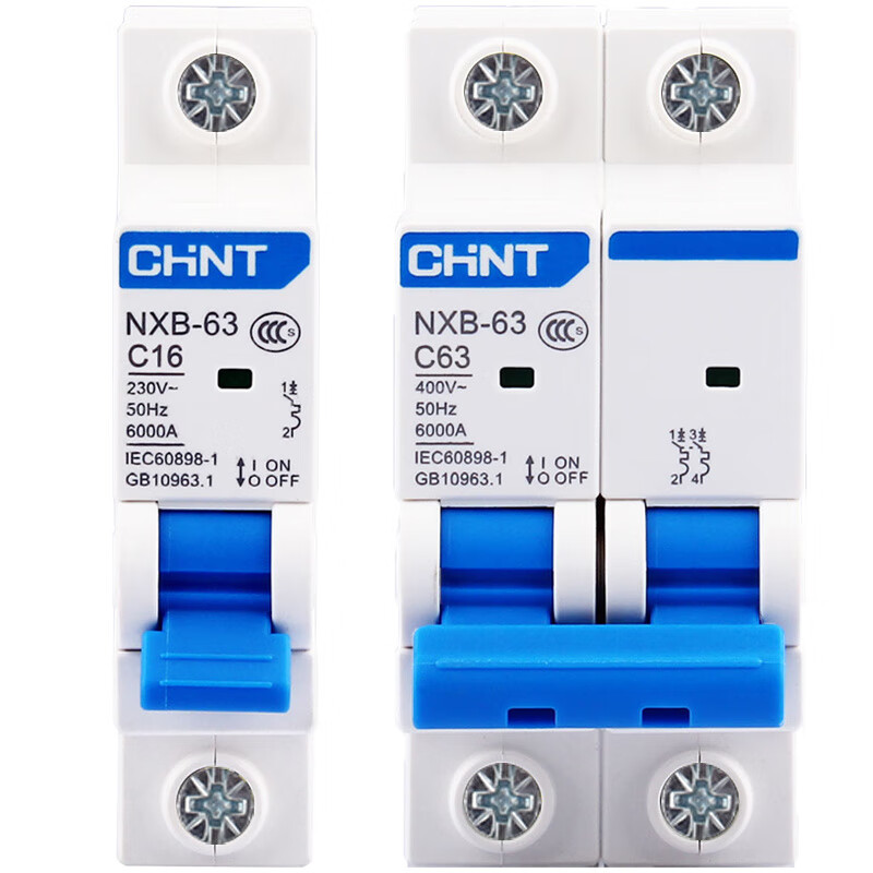Chint NXB circuit breaker air switch household small blade 32a single chip 2p air open three-phase DZ47 switch 6A 1P