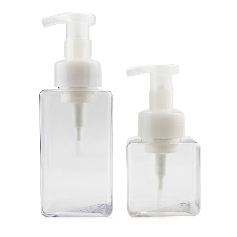 Hesdige JG-1201 push-type foaming bottle, bathroom separate bottle, bathroom push-type bubbler, 450ml transparent + 450ml brown, Beijing warehouse flash delivery