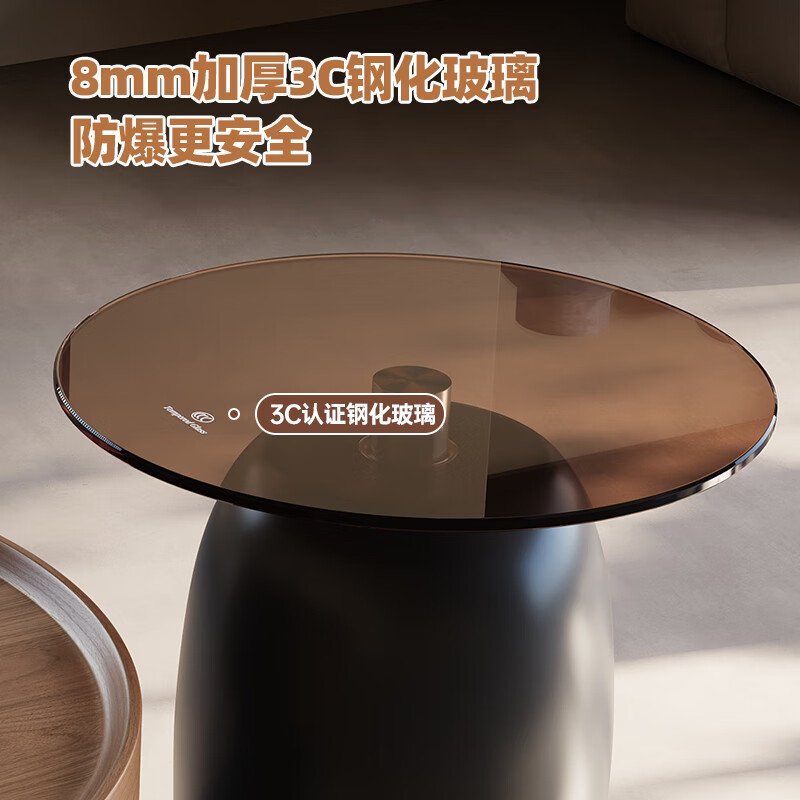 Pashaman antique style solid wood coffee table living room home light luxury high-end large and small round combination sofa side table 0.9M 6322Y
