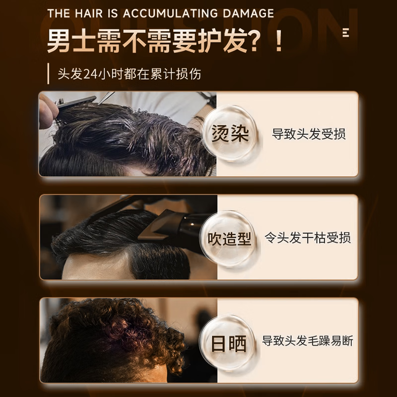 Chuman Conditioner for men smoothes dry, frizzy, dyed and permed hair, repairs and repairs hair mask for dry and frizzy hair, smoothes and fluffs with fragrance, nourishes scalp and strengthens hair roots, cologne tea scented conditioner*2