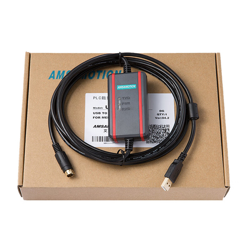 Yue Changsheng Aimoxun usb-SC09 Mitsubishi A series plc programming cable FX data cable connection FTDI black USB-SC09+ isolation 3m big head