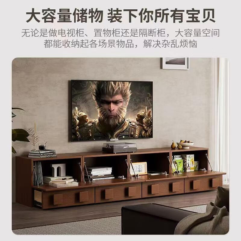 Jin Luyuan medieval style solid wood modular air pressure rod double-layer free combination luxury living room TV cabinet home collection wine cabinet 45*40*50 multi-function cabinet*1