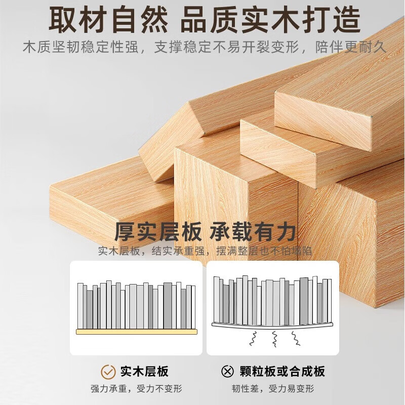 Nesel solid wood bookshelf storage rack desk storage rack floor-standing vertical bookcase against the wall corner dust-proof storage narrow cabinet acrylic cabinet door - no paint - 6 layers 40x30x166cm all solid wood frame