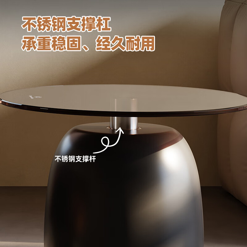 Pashaman antique style solid wood coffee table living room home light luxury high-end large and small round combination sofa side table 0.9M 6322Y
