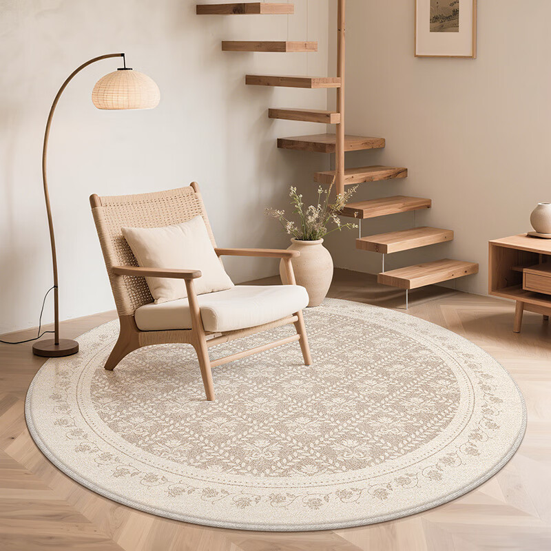 Cotton clothing embellished living room study round carpet bedroom computer desk study chair swivel chair floor mat no-wash wipeable soundproof foot mat