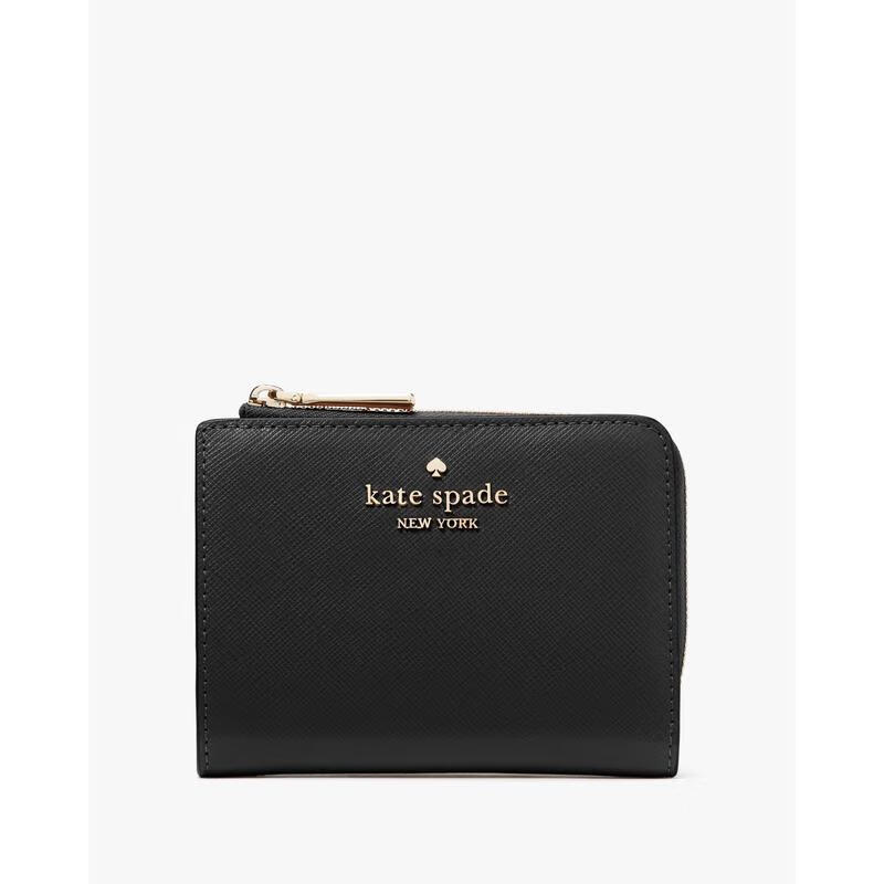 KATE SPADE unisex small zipper wallet multifunctional, practical and versatile women's wallet Black ONESIZE