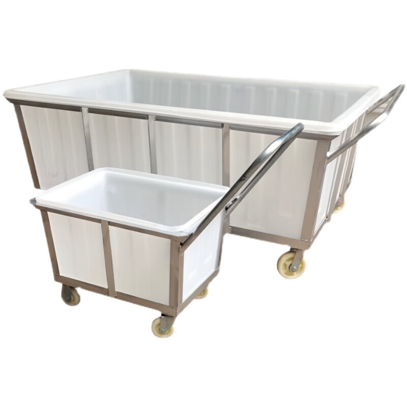 Shantou Lincun wheeled water tank cart turnover cart cloth drop cart dyeing factory push cart cooked plastic box linen cart water loading cart with bucket 100 shallow basins (93*62*25) + cart